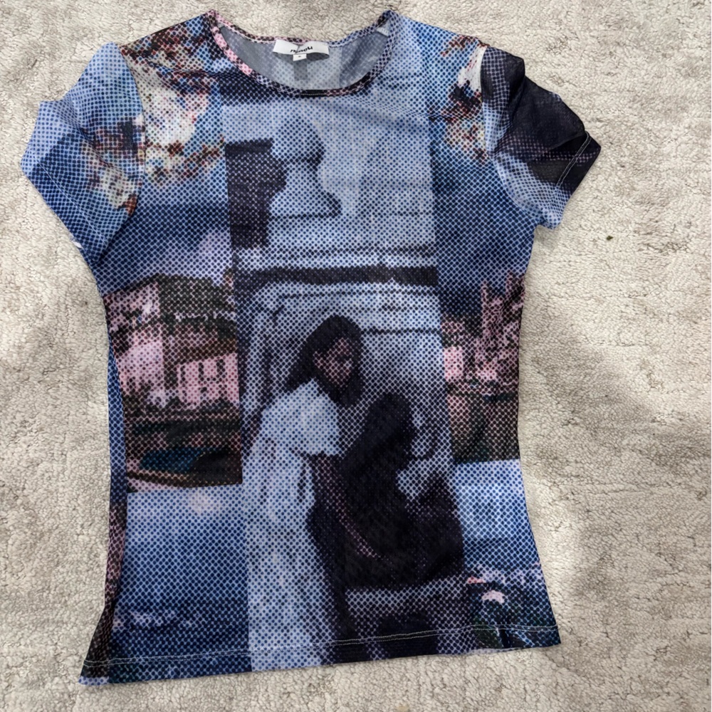 Miaou Multicolor Graphic Short Sleeve Tee
